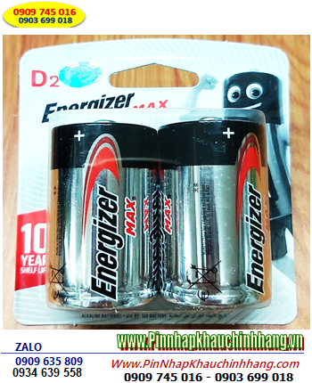 Energizer E95-BP2, LR20; Pin đại D 1.5v Alkaline Energizer E95, LR20 (Loại vỉ 2viên)